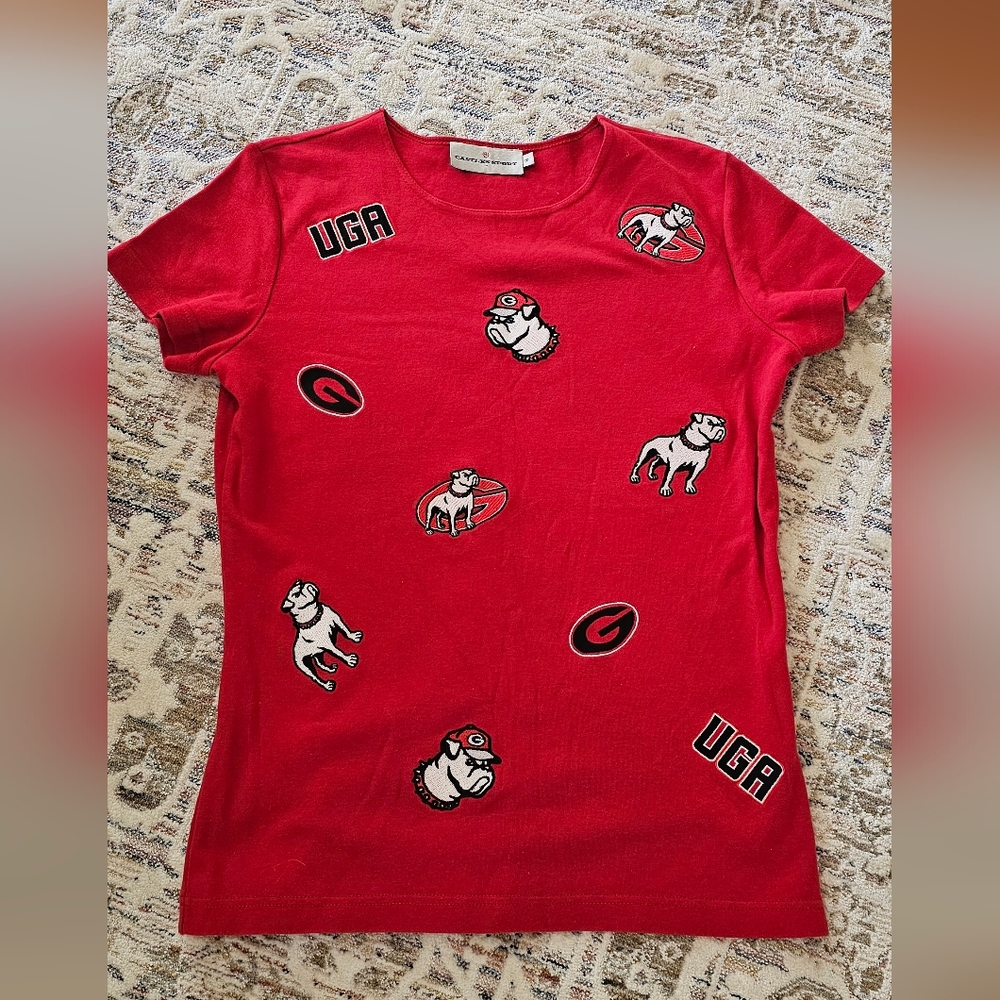 Castle Sports Ladies Red UGA Bulldog Top